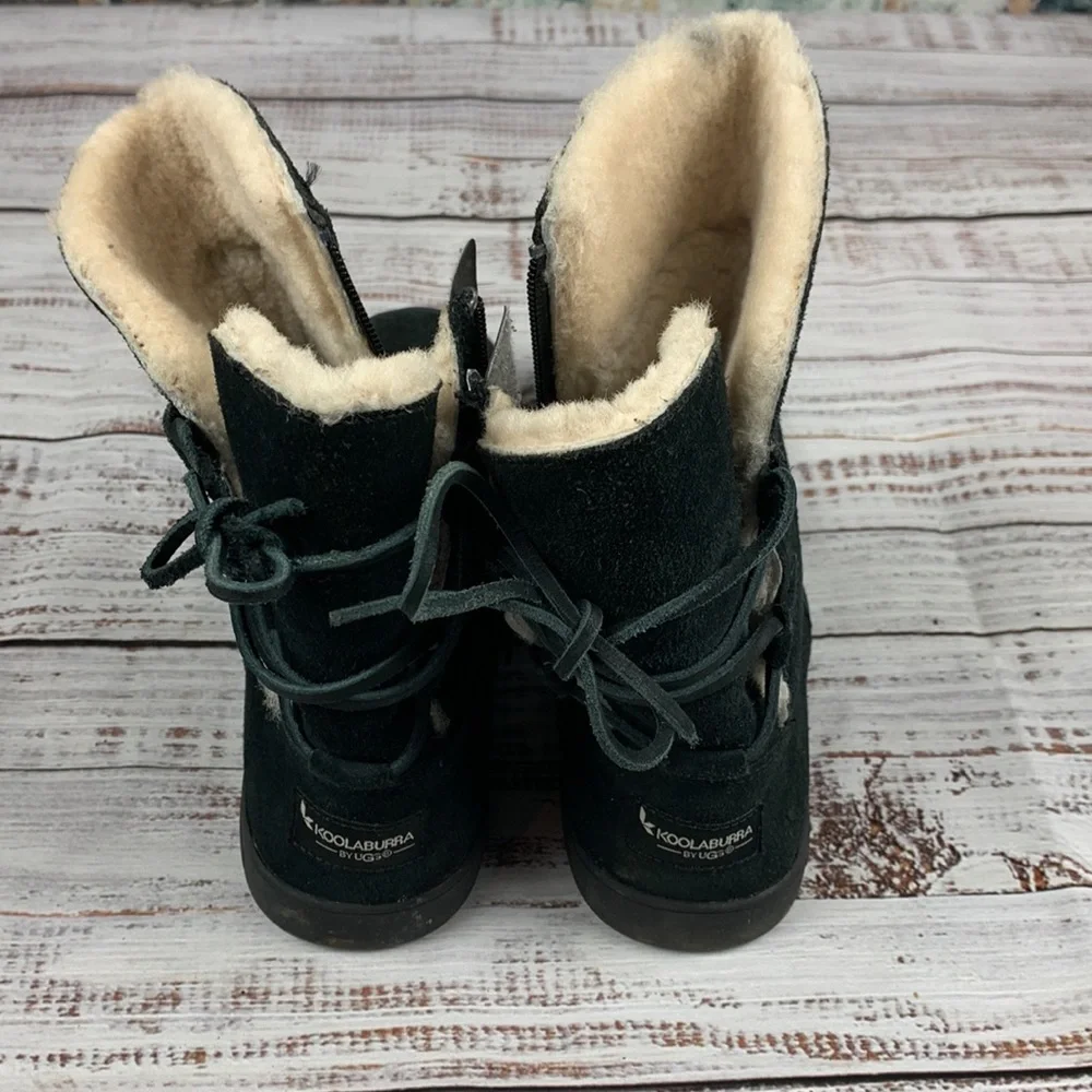 Koolaburra by UGG black boots zip and tie sz 7 - Picture 4 of 10